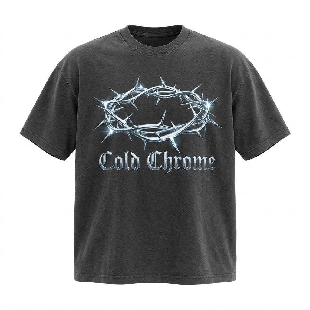 Thorn Crown Tee front - chrome crown of thorns