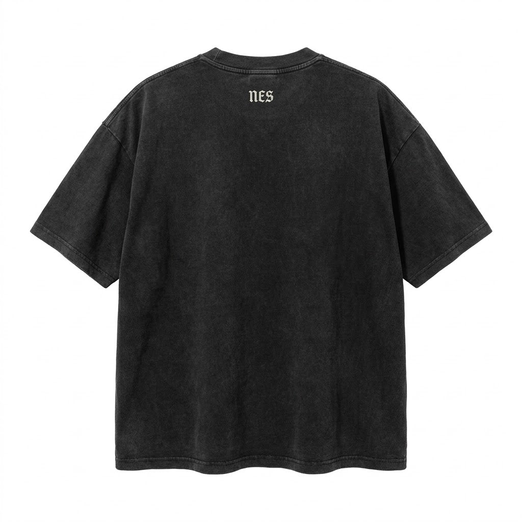 Rose Window Tee back - small NES below collar
