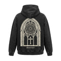 Sanctuary Arch Hoodie back - bone cathedral arch print