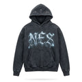 Chrome Ice Hoodie front - chrome NES with rhinestones